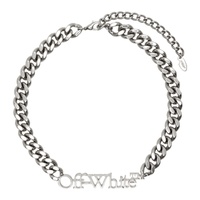 오프화이트 Off-White Silver Logo Chain Necklace 241607M145001