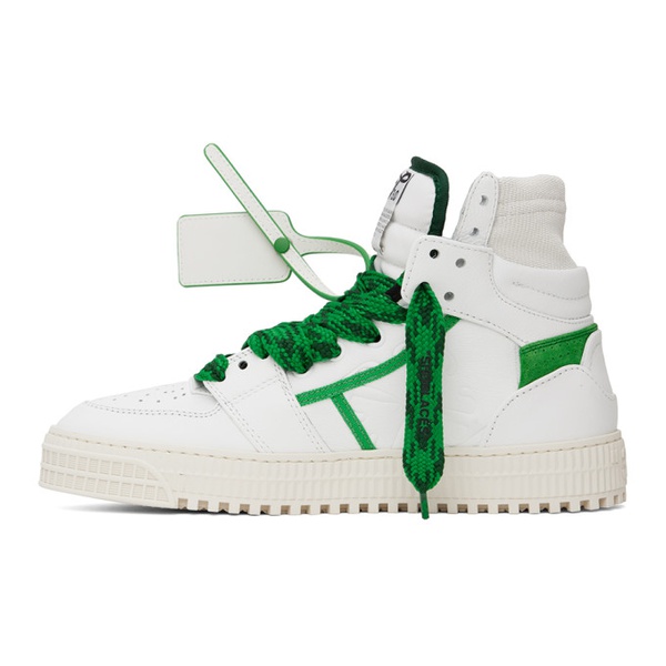  오프화이트 Off-White White & Green 3.0 Off Court Sneakers 241607M236001
