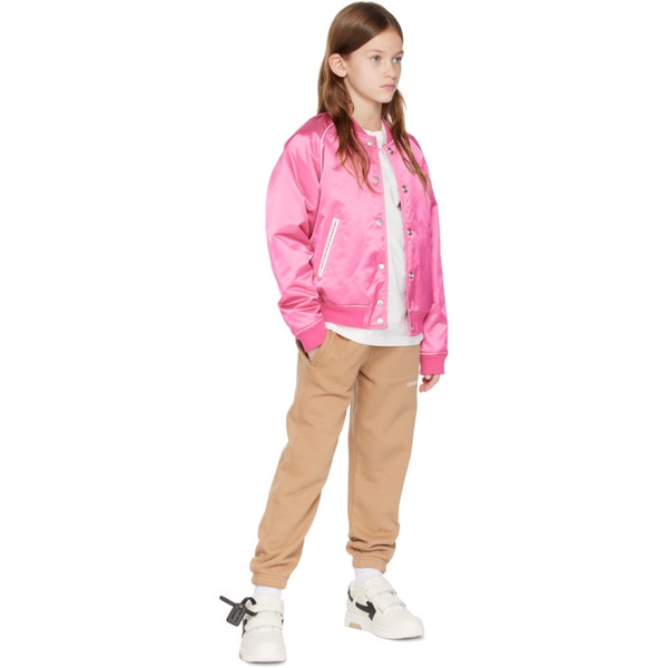  오프화이트 Off-White Kids Pink Funny Flowers Bomber Jacket 241607M701003