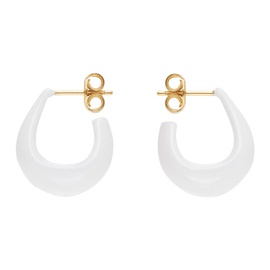 르메르 LEMAIRE White & Gold Curved Mini Drop Earrings 241646F022011
