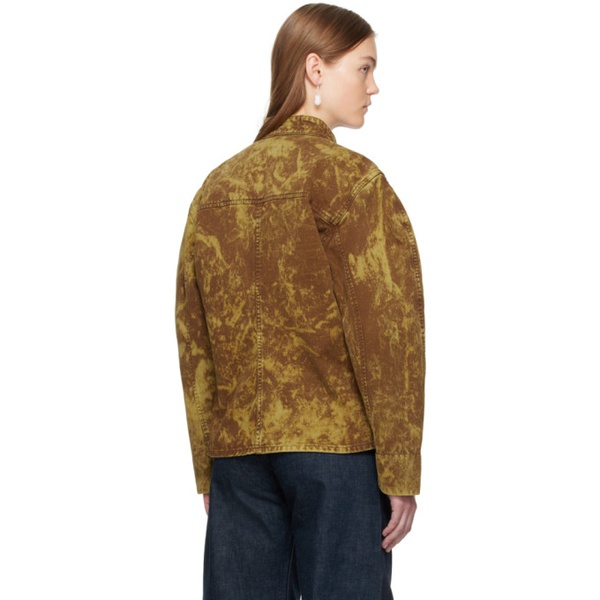  르메르 LEMAIRE Brown Garment-Dyed Denim Jacket 241646F060001