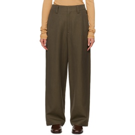 르메르 LEMAIRE Brown Maxi Trousers 241646F087008