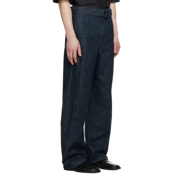  르메르 LEMAIRE Indigo Twisted Belted Jeans 241646M186010