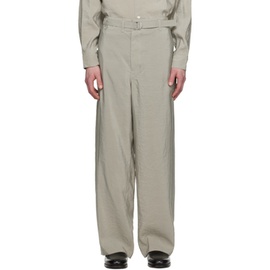 르메르 LEMAIRE Gray Seamless Belted Trousers 241646M191001