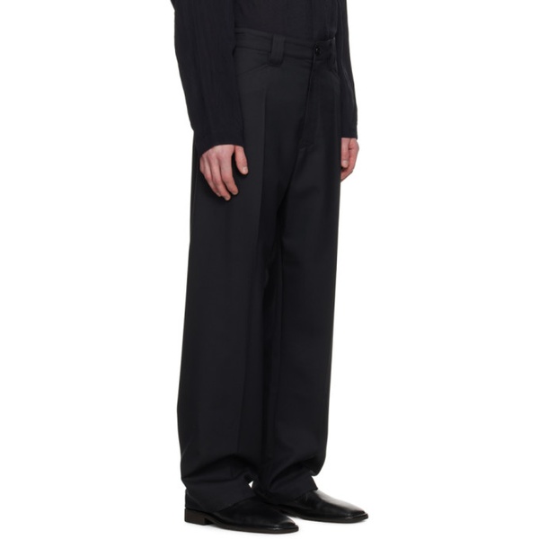  르메르 LEMAIRE Black Straight Trousers 241646M191019