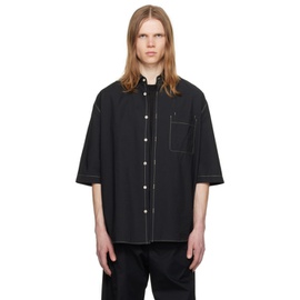 르메르 LEMAIRE Black Double Pocket Shirt 241646M192008