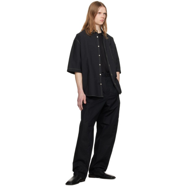  르메르 LEMAIRE Black Double Pocket Shirt 241646M192008