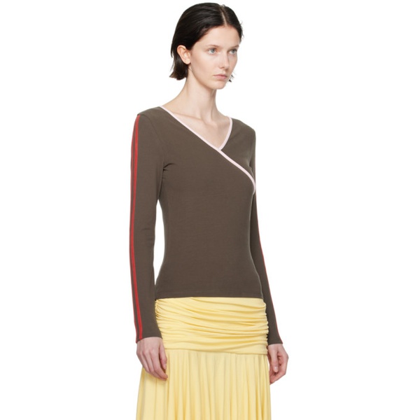  팔로마울 Paloma Wool Brown Rosemary Long Sleeve T-Shirt 241648F110021