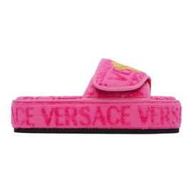 베르사체 언더웨어 베르사체 Versace Underwear Pink Versace Allover Slippers 241653F121000