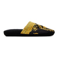 베르사체 언더웨어 베르사체 Versace Underwear Black & Yellow Baroque Slippers 241653F121005