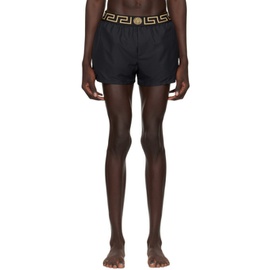 베르사체 언더웨어 베르사체 Versace Underwear Black Greca Border Swim Shorts 241653M208005