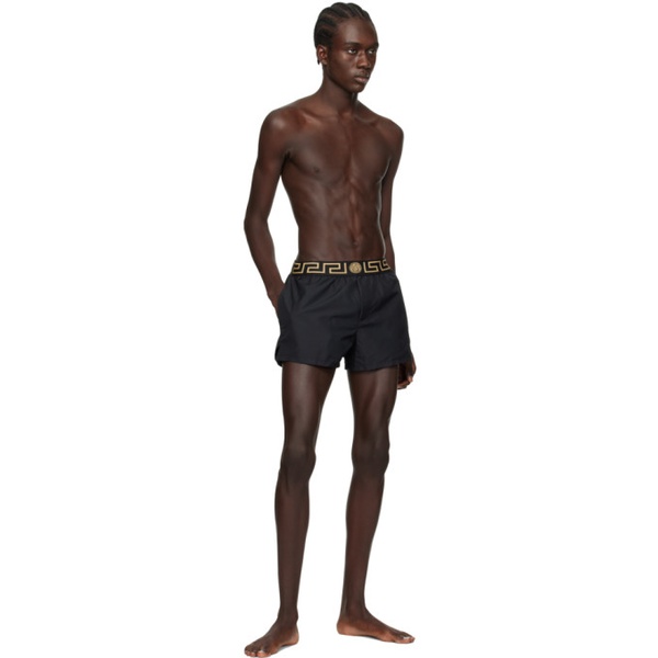 베르사체 베르사체 언더웨어 베르사체 Versace Underwear Black Greca Border Swim Shorts 241653M208005