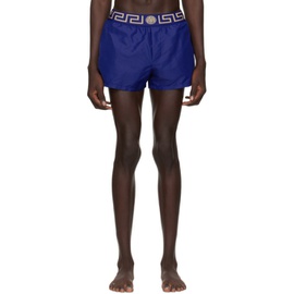 베르사체 언더웨어 베르사체 Versace Underwear Blue Greca Border Swim Shorts 241653M208006