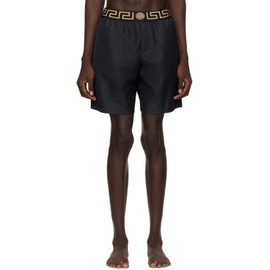 베르사체 언더웨어 베르사체 Versace Underwear Black Greca Border Swim Shorts 241653M208012