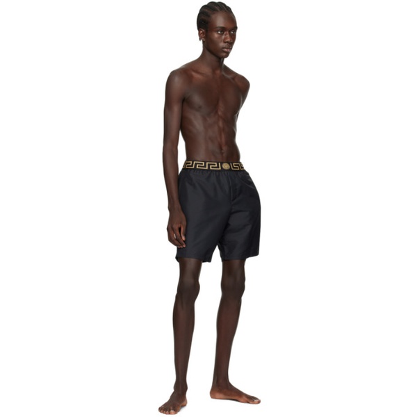 베르사체 베르사체 언더웨어 베르사체 Versace Underwear Black Greca Border Swim Shorts 241653M208012