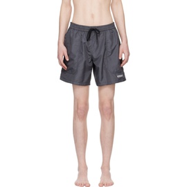 베르사체 언더웨어 베르사체 Versace Underwear Gray Barocco Reversible Swim Shorts 241653M208044
