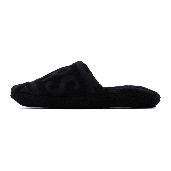 베르사체 베르사체 언더웨어 베르사체 Versace Underwear Black Allover Towel Slippers 241653M231000