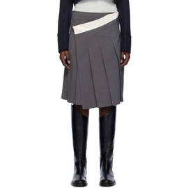 로우 클래식 LOW CLASSIC Gray Wrap Midi Skirt 241666F092002