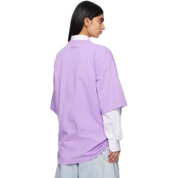  베트멍 VETEMENTS Purple Flying Unicorn T-Shirt 241669F110029