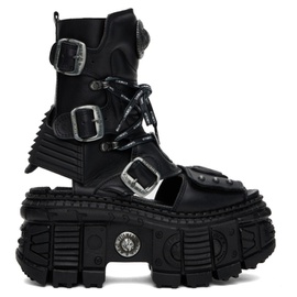 베트멍 VETEMENTS Black New Rock 에디트 Edition Leather Boots 241669F113006