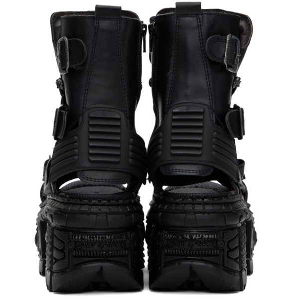  베트멍 VETEMENTS Black New Rock 에디트 Edition Leather Boots 241669F113006