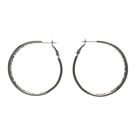 베트멍 VETEMENTS Silver Small Logo Hoop Earrings 241669M144000