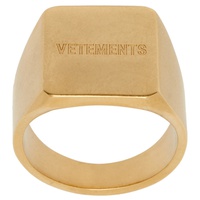 베트멍 VETEMENTS Gold Iconic Logo Ring 241669M147002