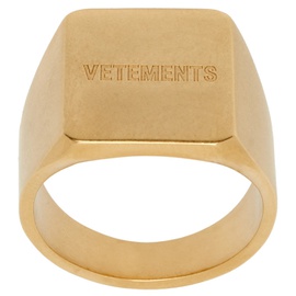 베트멍 VETEMENTS Gold Iconic Logo Ring 241669M147002