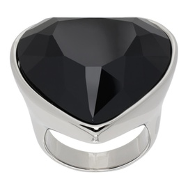 베트멍 VETEMENTS Silver Crystal Heart Ring 241669M147005