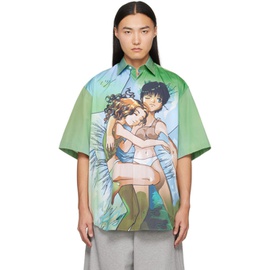 베트멍 VETEMENTS Green Anime Shirt 241669M192004