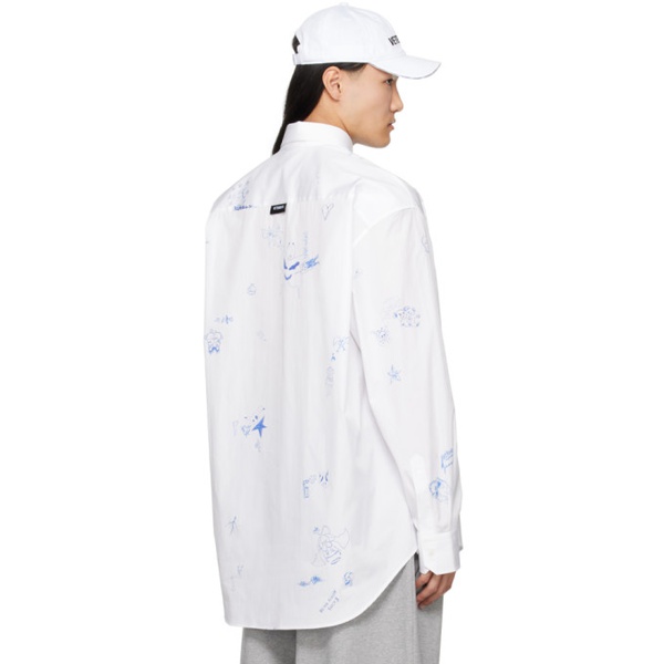  베트멍 VETEMENTS White Scribbled Shirt 241669M192006