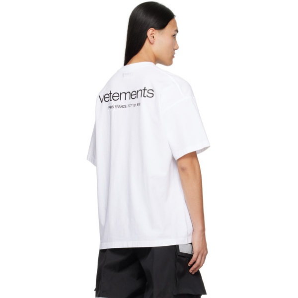  베트멍 VETEMENTS White Bonded T-Shirt 241669M213001