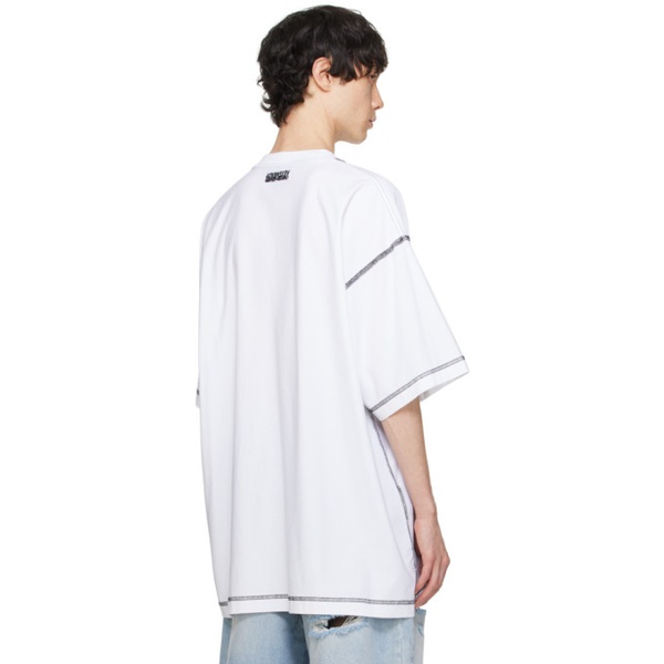  베트멍 VETEMENTS White Inside Out T-Shirt 241669M213004