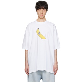 베트멍 VETEMENTS White Banana T-Shirt 241669M213012