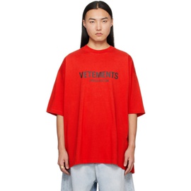 베트멍 VETEMENTS Red Limited 에디트 Edition T-Shirt 241669M213018