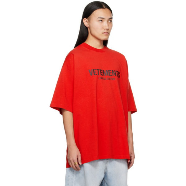  베트멍 VETEMENTS Red Limited 에디트 Edition T-Shirt 241669M213018