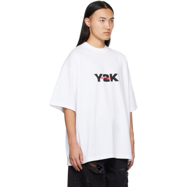  베트멍 VETEMENTS White Y2K T-Shirt 241669M213032