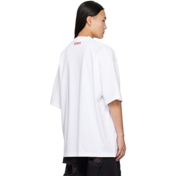  베트멍 VETEMENTS White Y2K T-Shirt 241669M213032