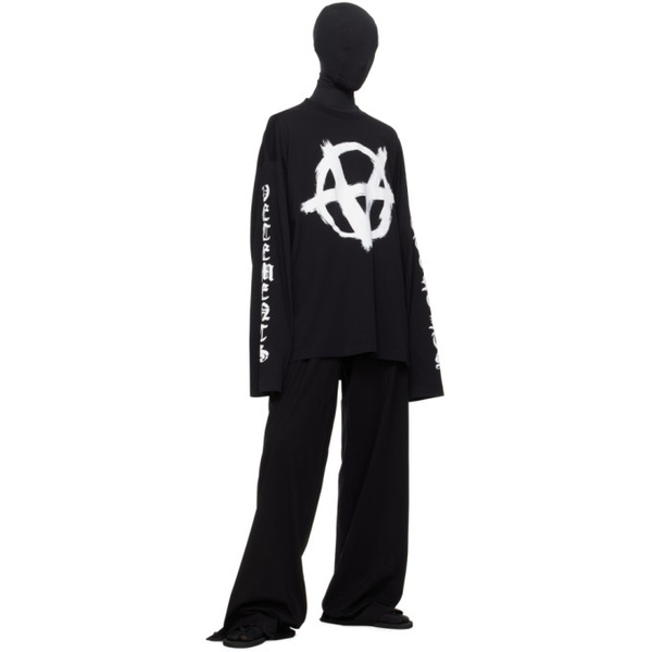  베트멍 VETEMENTS Black Double Anarchy Long Sleeve T-Shirt 241669M213038
