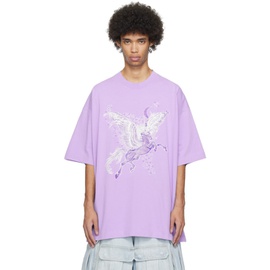 베트멍 VETEMENTS Purple Flying Unicorn T-Shirt 241669M213039
