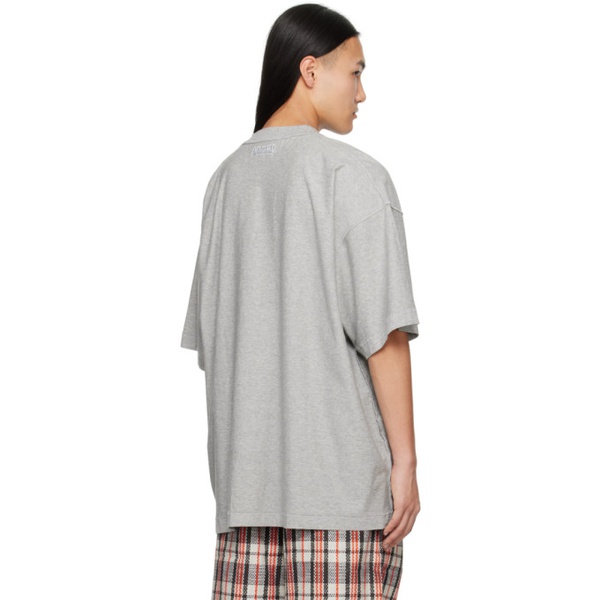  베트멍 VETEMENTS Gray Inside Out T-Shirt 241669M213046
