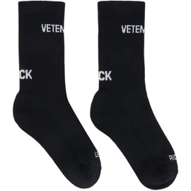 베트멍 VETEMENTS Black Logo Socks 241669M220003