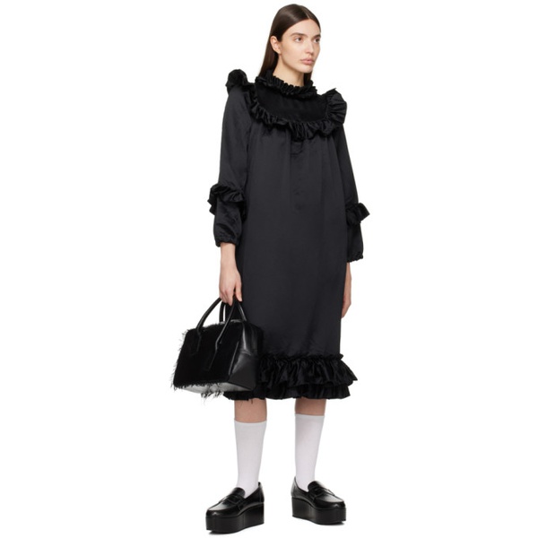  Comme des Garcons Girl Black Ruffled Midi Dress 241670F055000