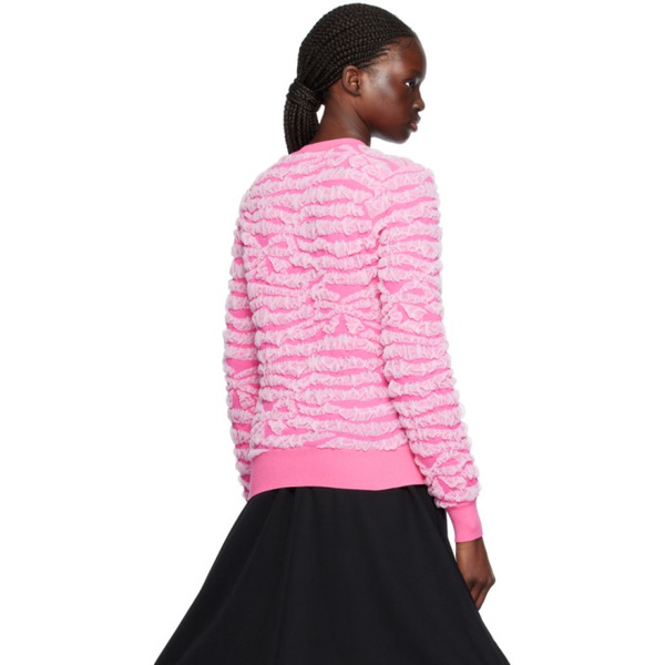  Comme des Garcons Girl Pink Ruched Cardigan 241670F095000