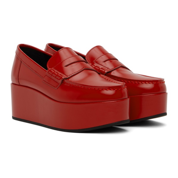  Comme des Garcons Girl Red Platform Loafers 241670F121000