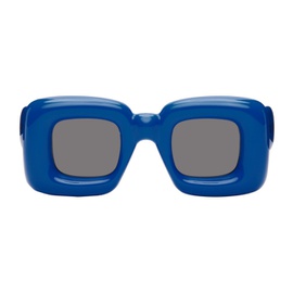 로에베 LOEWE Blue Inflated Rectangular Sunglasses 241677F005004