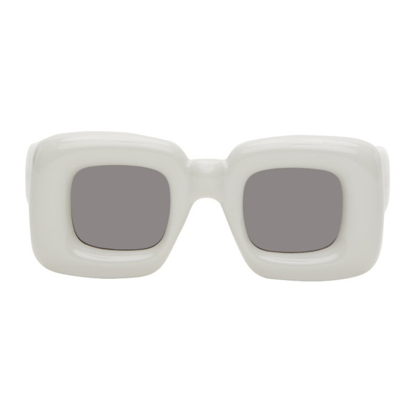 로에베 로에베 LOEWE Gray Inflated Rectangular Sunglasses 241677F005005