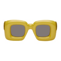 로에베 LOEWE Yellow Inflated Rectangular Sunglasses 241677F005006
