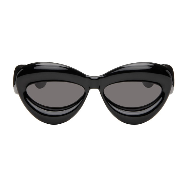로에베 로에베 LOEWE Black Inflated Cateye Sunglasses 241677F005011