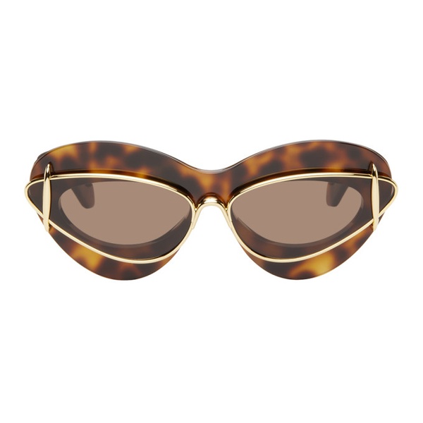 로에베 로에베 LOEWE Tortoiseshell Cateye Double Frame Sunglasses 241677F005030